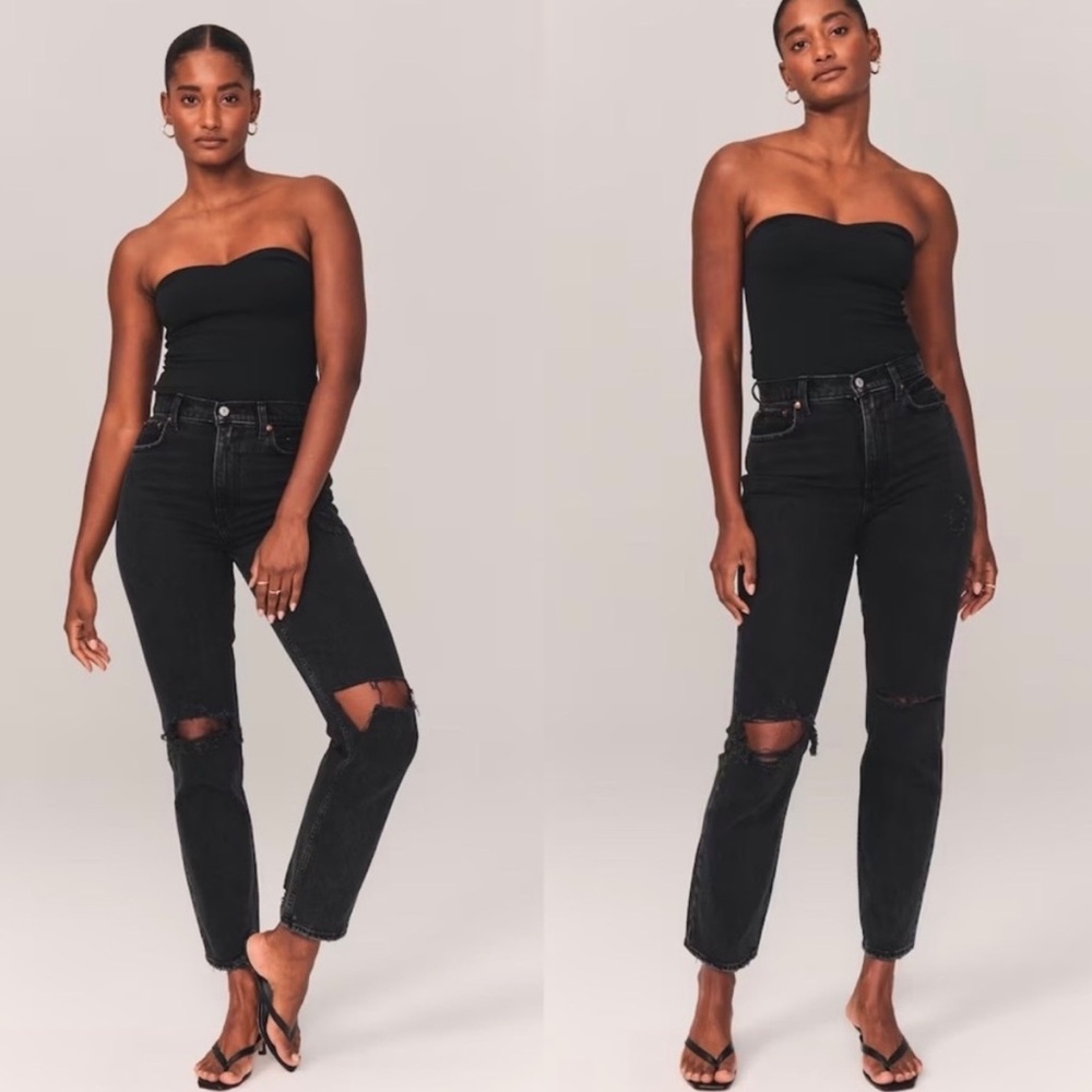 Abercrombie & Fitch Black Straight Leg Jeans